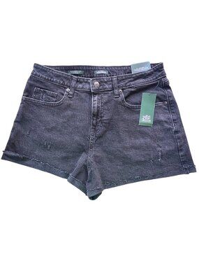 Wild Fable Shorts Womens 10 Black Denim High-Rise Rolled Cuff